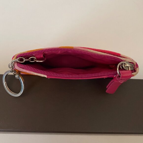 COACH OP ART RESORT MULTI COLOR MADISON SCARF PRINT SATEEN WRISTLET - Picture 5 of 5